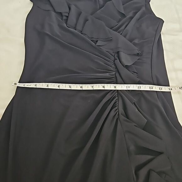 Ralph Lauren Women's Ruffled Midi Dress Black 4 - Picture 10 of 16